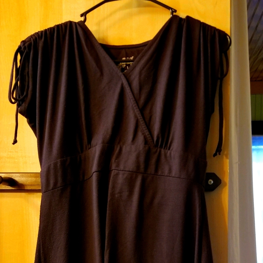 Deep Purple Drawstring sleeved Midi Dress